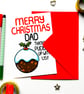Funny Cute Christmas Card For Dad, Xmas Pudding Card From Kids - Image 6