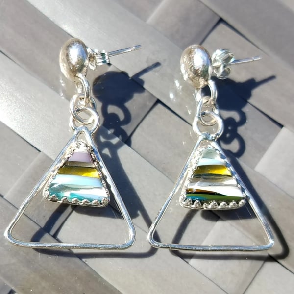Surfite Earrings Sterling Silver Jewellery Gift Triangle Handmade 