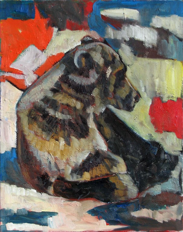 Sitting Bear oil painting 