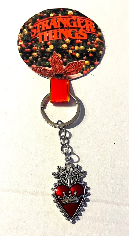 Valentine’s Day gift heart keyring Stranger things birthday gift