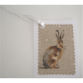 Hare Gift Tags Set of 3 x Tag Rabbit Hares