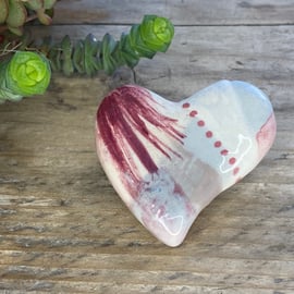 Handmade Heart Pottery Brooch