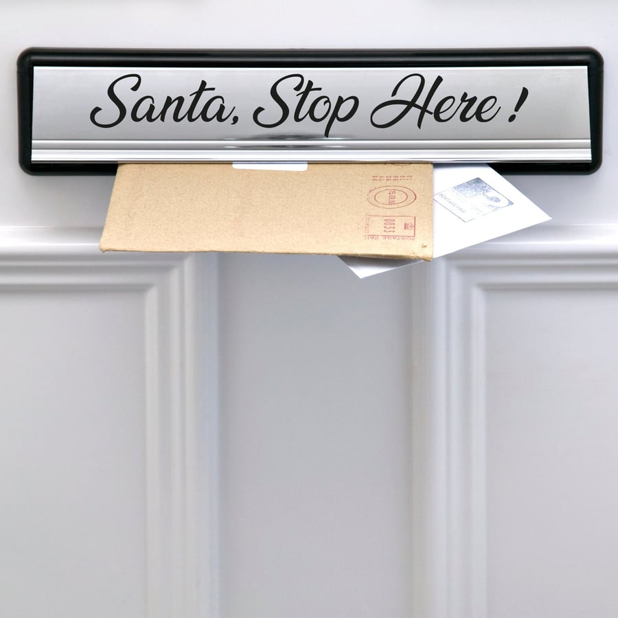 Christmas Santa Stop Here Sign Decoration Letter box Decor Vinyl Sticker