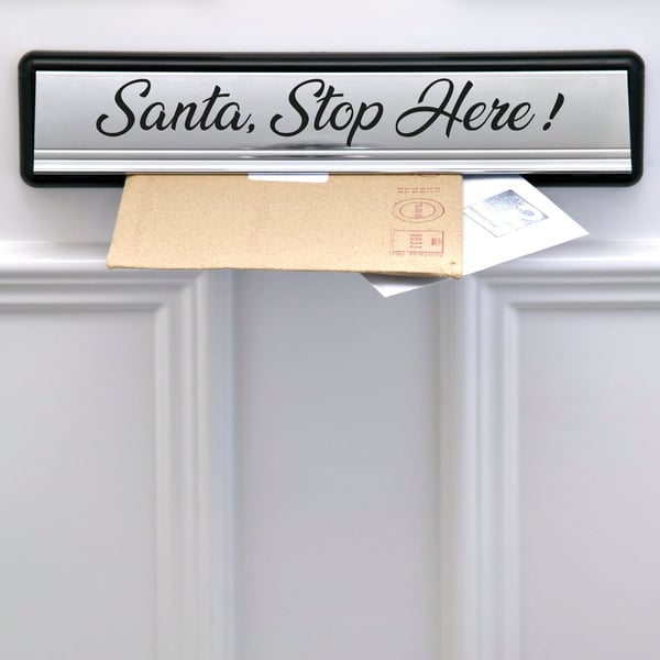 Christmas Santa Stop Here Sign Decoration Letter box Decor Vinyl Sticker