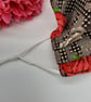 Face mask, medium,  3 layer,  adjustable elastic,  black and pink rose. - Image 5