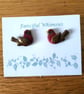 Cute Little Robin Stud Earrings - Image 2