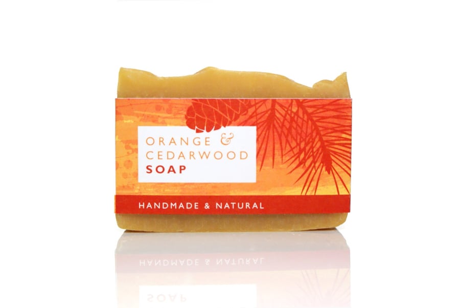 Natural soap with orange and cedarwood Palm Oil Free Soap Cold Process Soap Esse