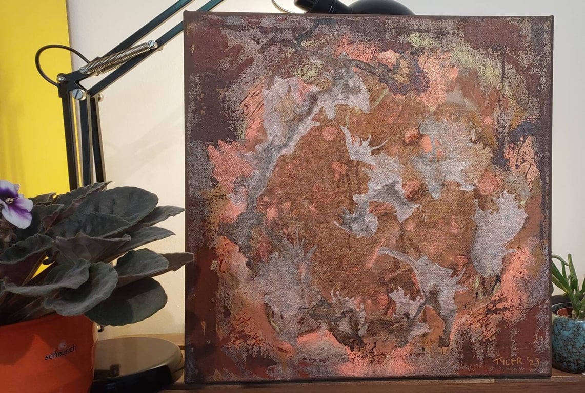 Caffe crema - original abstract acrylic emotional painting on canvas