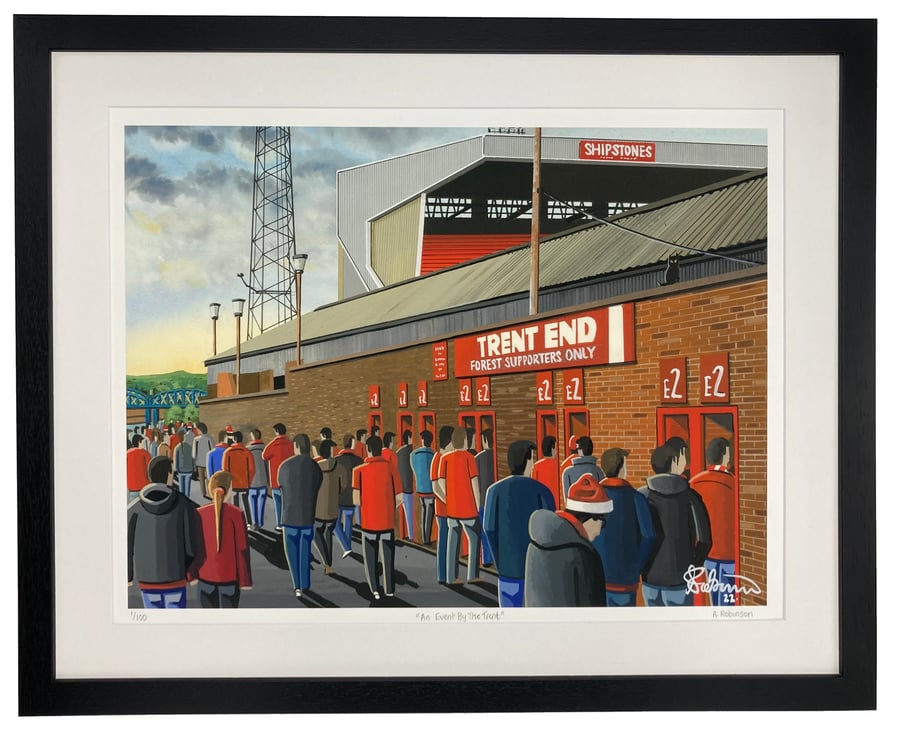 Nottingham Forest, City Ground. Limited Edition Framed Art Print (20" x 16")