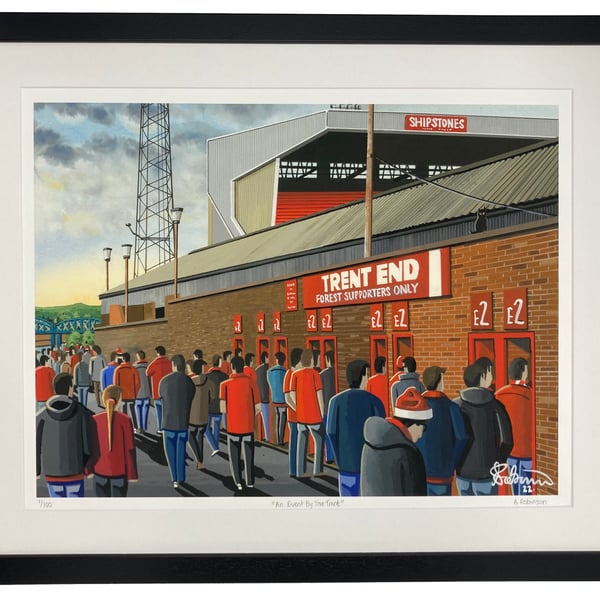Nottingham Forest, City Ground. Limited Edition Framed Art Print (20" x 16")