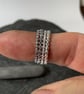 Sterling silver stacking ring hammered beaded wire - Image 4