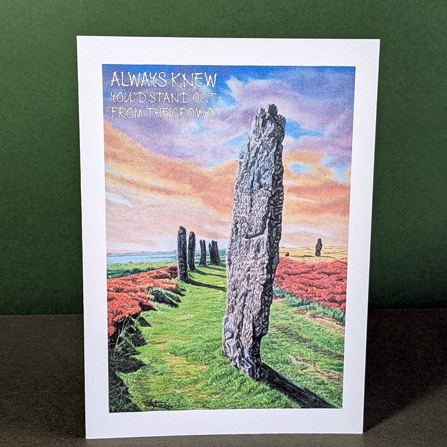 Magical Ring of Stones Art Card: Blank or Personalised A6-Size Greetings Card