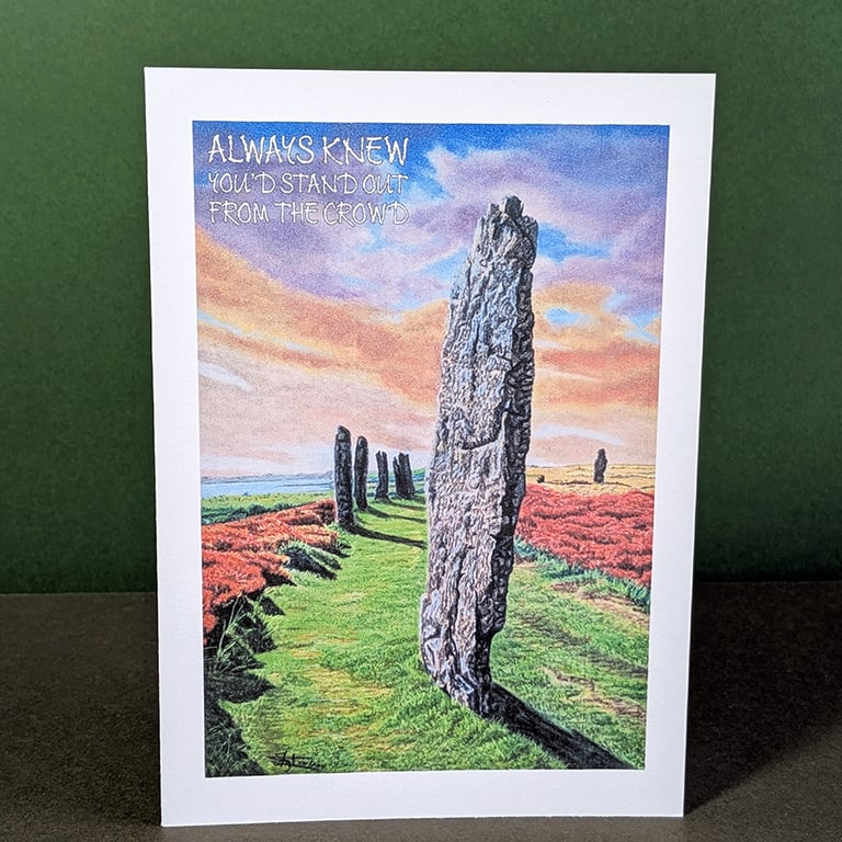 Magical Ring of Stones Art Card: Blank or Personalised A6-Size Greetings Card