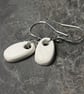 Handmade Ceramic Earrings One of a Kind Sterling Silver Eco Friendly Gifts - Image 3