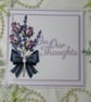 Handmade Floral Sympathy Card, Elegant Botanical Condolence Card