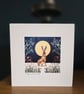 Hare & Snowdrops Handmade Greetings Card 