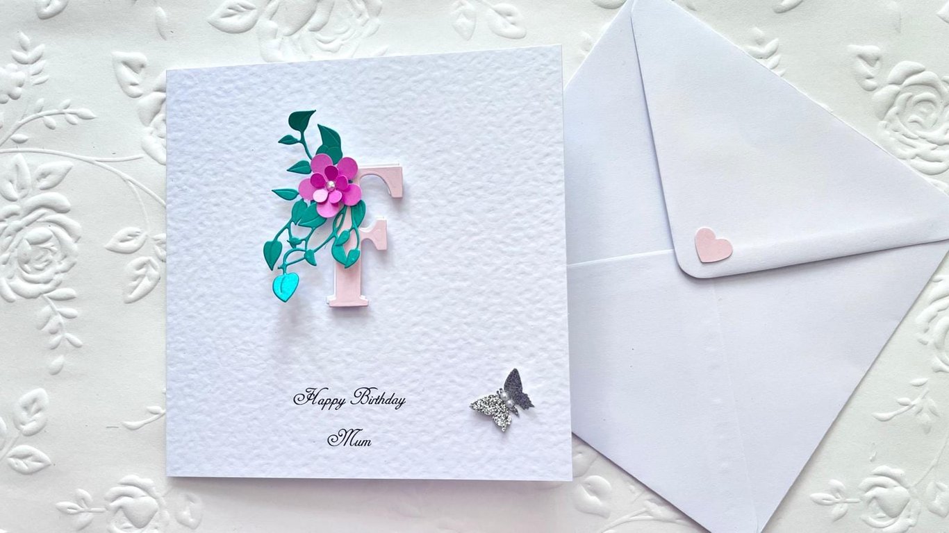 Handmade 3D Personalized Birthday Card for Her C1108