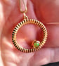 Ethiopian Rainbow Opal Gold On 925 Sterling Silver Circle Pendant Necklace  - Image 3