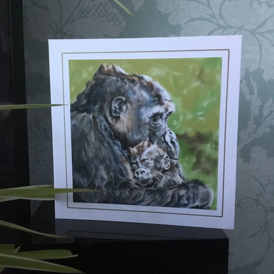 Gorillas Art Greeting Card Print