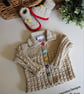 Designer Hand Knitted Cardigan & Booties Set 0-3 months size - Image 5