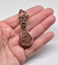Peach Moonstone and Copper Wire Wrapped and Woven Pendant - Image 3