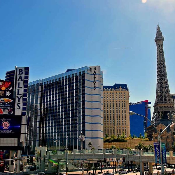 Eiffel Tower Paris And Ballys Hotel Las Vegas America Photograph Print