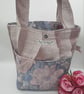 Soft floral lilac and blue handbag with pockets and decorative buttons.   - Image 6