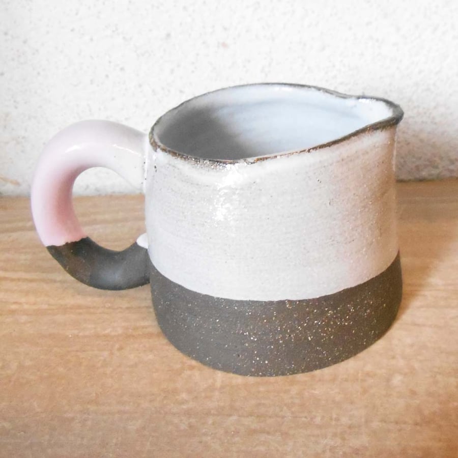 Jug Pitcher, Black and White Ceramic.