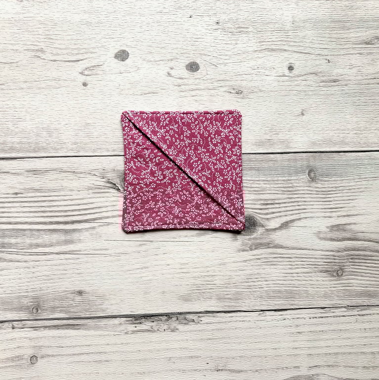 Pink ditsy floral cotton fabric corner bookmark. Book lovers gift. 
