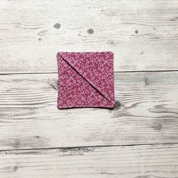 Pink ditsy floral cotton fabric corner bookmark. Book lovers gift. 