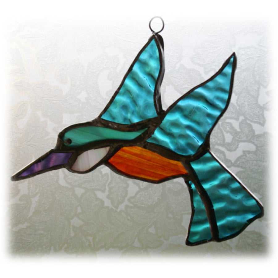 Kingfisher Suncatcher Stained Glass British Bird Handmade