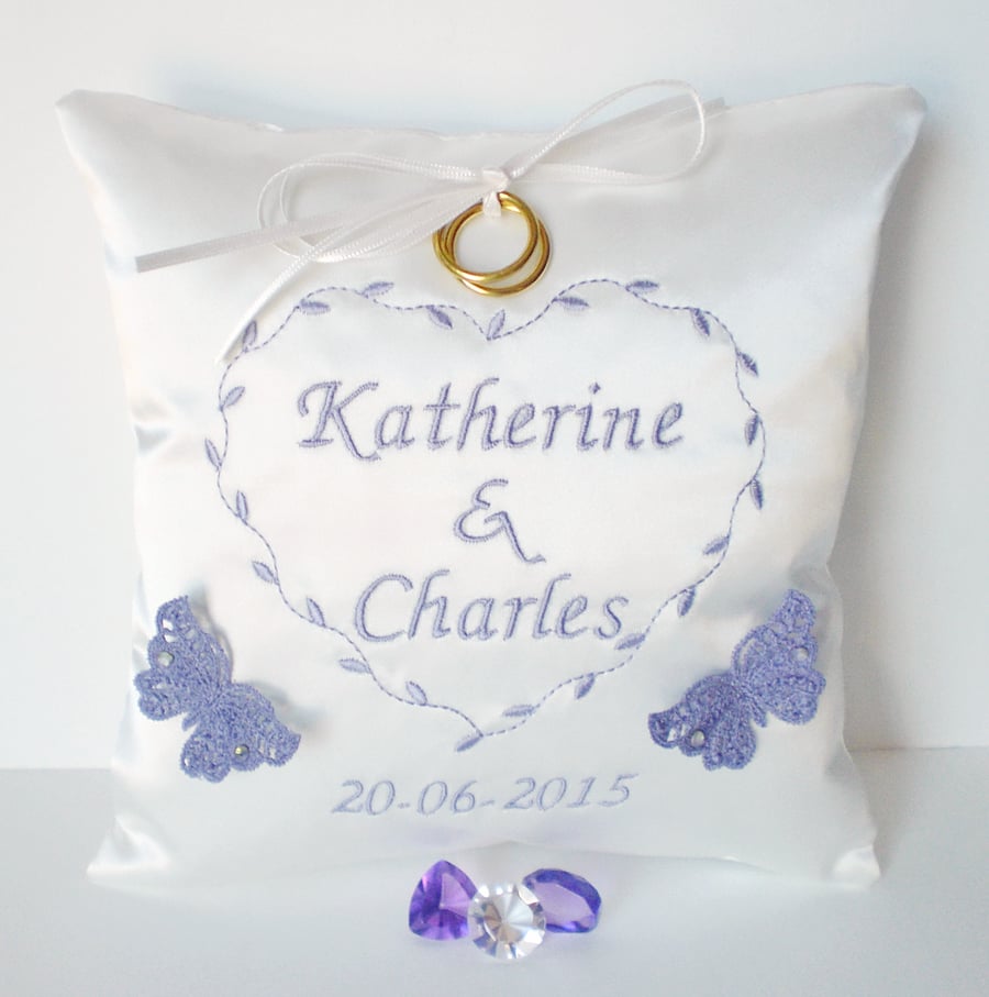 Personalised Wedding Ring Cushion