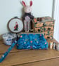 Botanical wristlet clutch purse in Rifle Paper fabric with hand stitched frame - Image 5