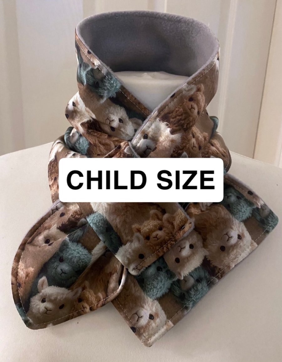 Neck warmer Scarf - neck gaiter - cowl - snood - Fleece Lined - Child size 