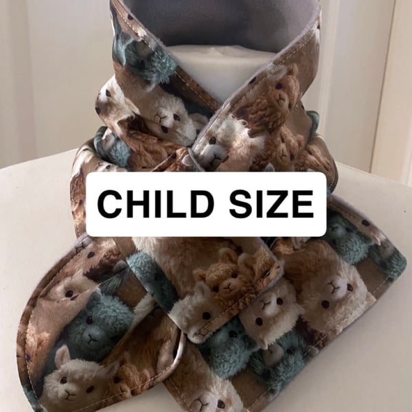 Neck warmer Scarf - neck gaiter - cowl - snood - Fleece Lined - Child size 