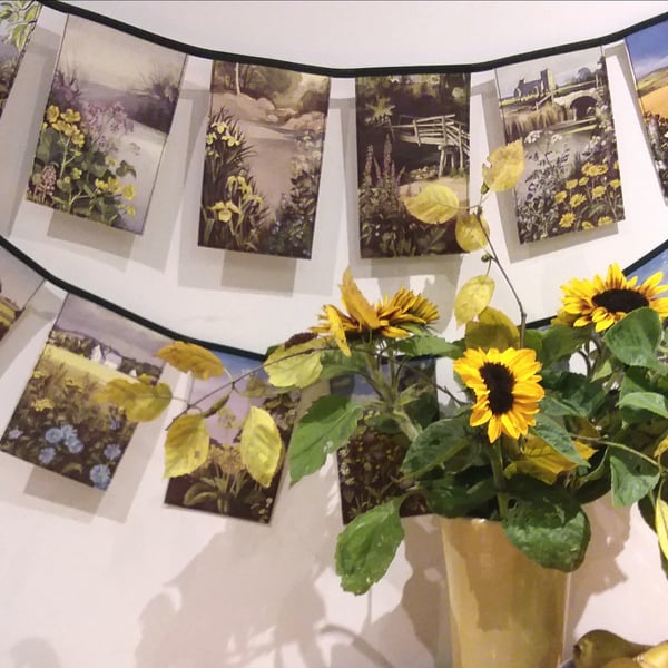 Book bunting - British wild flowers 2