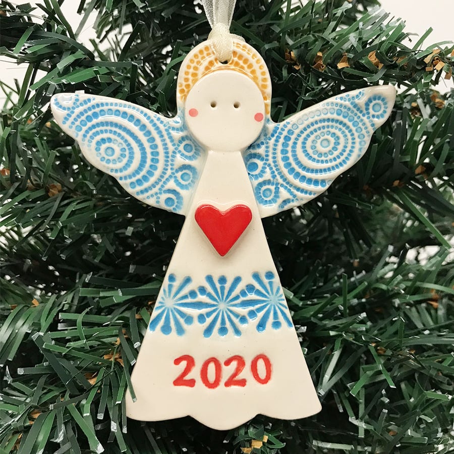Ceramic Christmas Angel Pottery angel Christmas decoration 2020