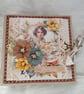 Vintage Handmade Scrapbook Album Holds 28 Photos. Floral & Lace Design - Image 2