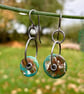 Mismatched turquoise and oxidised silver earrings 