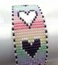 Miyuki Seed Bead Heart Bracelet Handmade with a Beading Loom with Rose Charm - Image 6