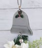 Merry Christmas Card with Festive Silver Bell Christmas Decoration - Image 3