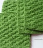 British sheep wool coasters - Apple green doilies - UK handmade gift  - Image 4