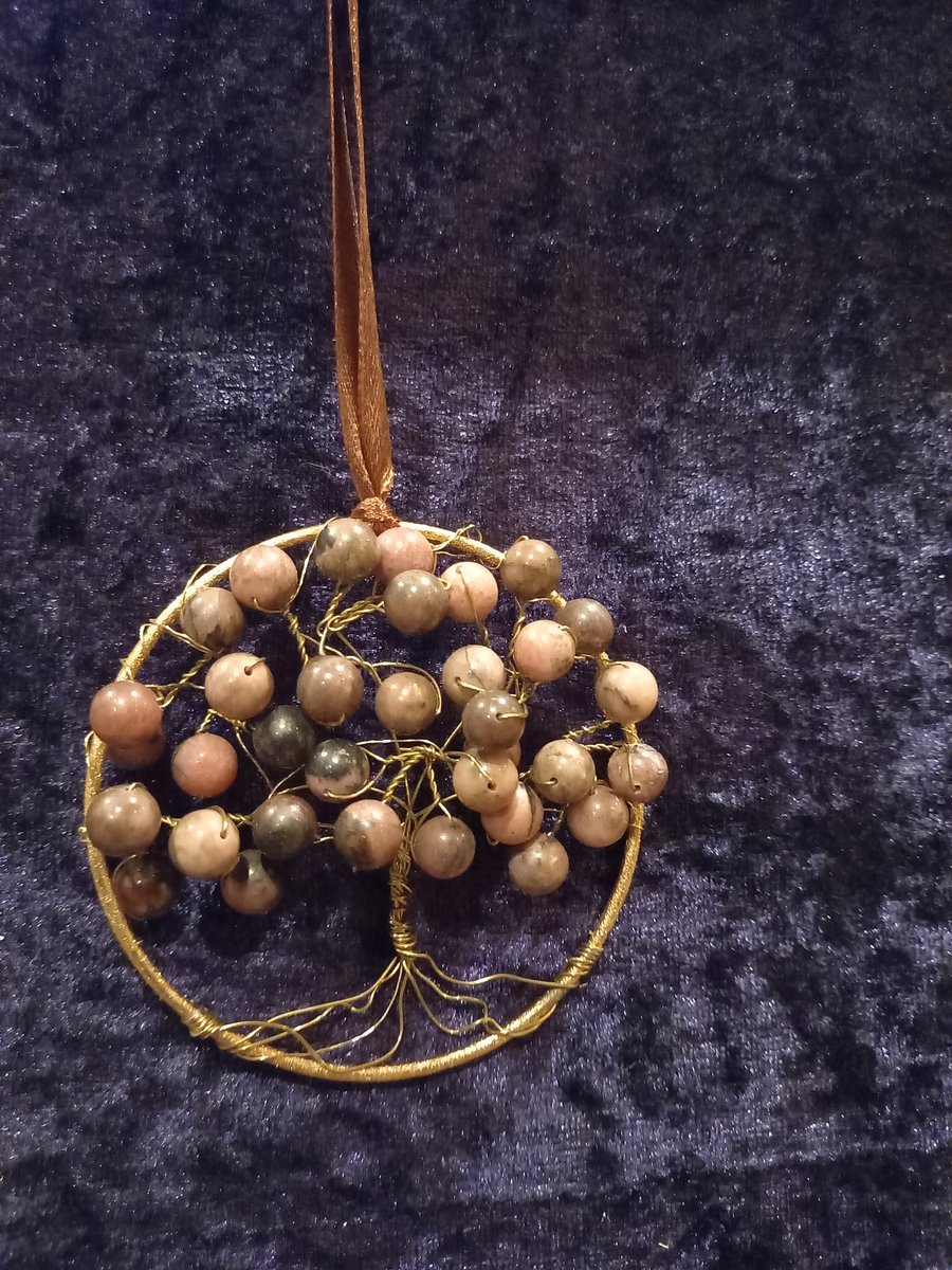 Jasper Crystal tree of life bangle hanger 