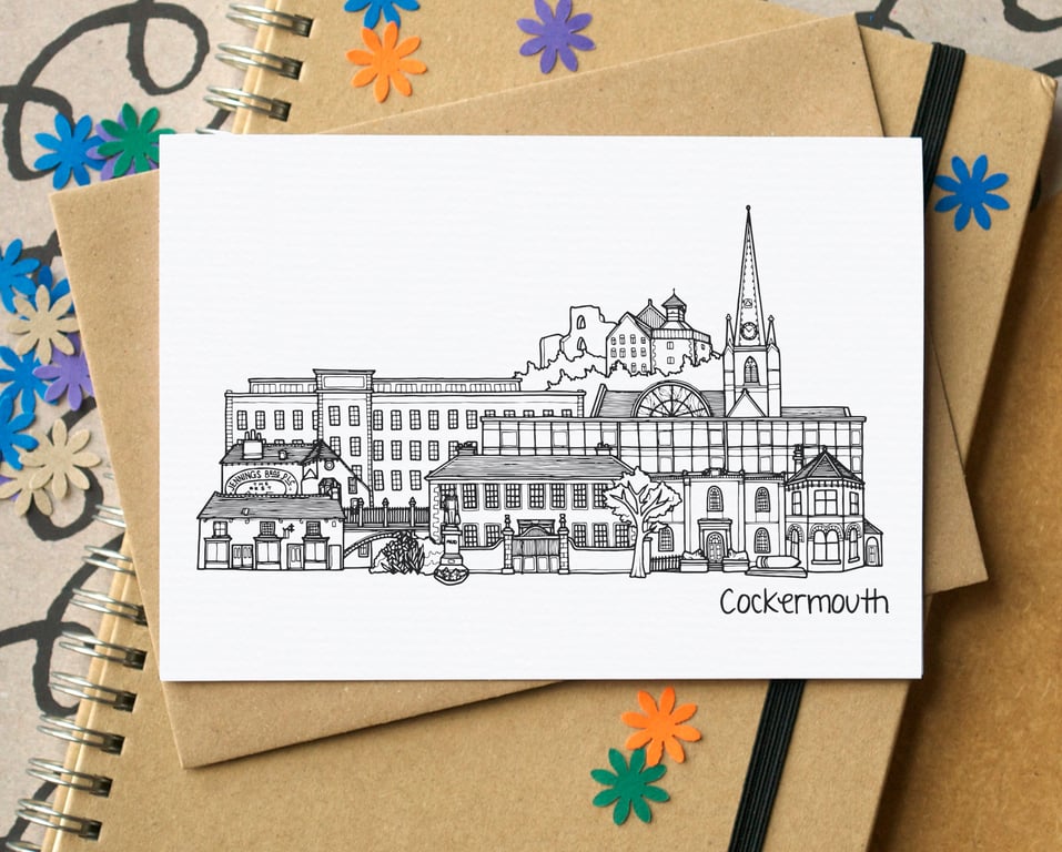 Cockermouth Skyline Greetings Card