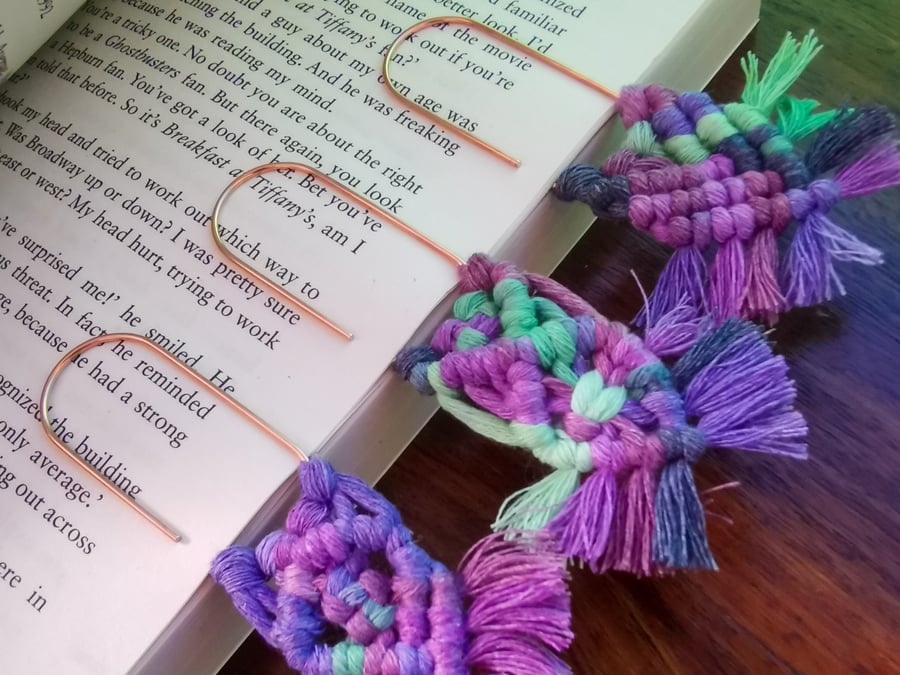 Bookmarks - reader gift, boho jumbo paperclip journal or diary tags, set of 3