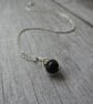 Jet pendant in sterling silver, silver and jet pendant, genuine jet necklace - Image 2