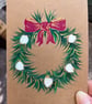 Hand painted Seaglass Christmas Wreath card  - Image 3