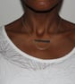Handmade Oxidised and Polished Silver Geometric Pendant Necklace - Image 2