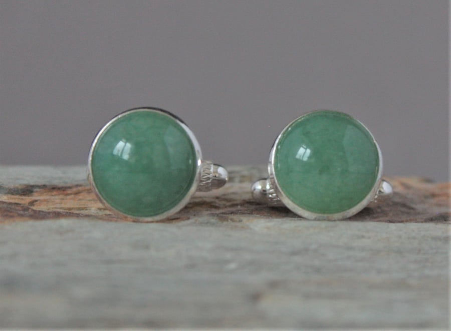 Aventurine Cuff Links 12mm