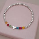 Personalised Family Bracelet with Heart Bead